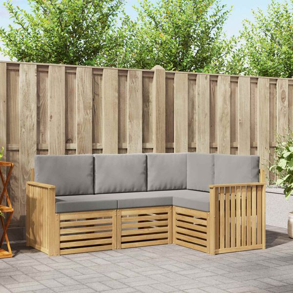 vidaXL Súpravy pohoviek 4 pcs Biela a svetlosivá 187,5 x 128,5 x 73 cm