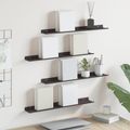 vidaXL Závesná polica 4 ks Čierny 60 x 8,5 x 2,5 cm Oceľ