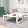 vidaXL Konferenčný stolík biely 100x100x35 cm vysoký lesk drevotrieska
