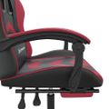 vidaXL Otočná herná stolička s podnožkou čierna a vínová umelá koža