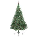 vidaXL Umelý predsvietený vianočný stromček Zelená 240 cm PVC