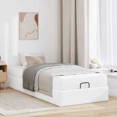 vidaXL Rám postele s matracom Iný 2 ks Biela PVC