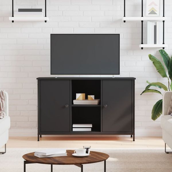 vidaXL TV skrinka čierna 100x35x65 cm kompozitné drevo