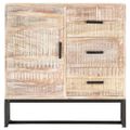 vidaXL Komoda biela 73x30x75 cm akáciový masív