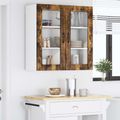 vidaXL Nástenný sklenený kabinet LUCCA Dymový dub 80 x 31 x 80 cm