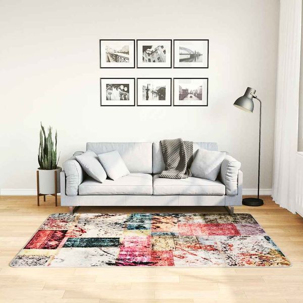vidaXL Prateľný koberec patchwork 120x180 cm viacfarebný