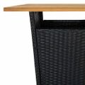 vidaXL Barový stôl čierny 60x60x110 cm polyratan a akáciový masív