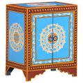 vidaXL Ručne maľovaný nočný stolík 40x30x50 cm mangovníkový masív