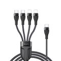 Kábel YESIDO CA110 TYPE-C/4IN1 (2xTYPE-C + 2x LIGHTNING) 1,2M 4A čierny