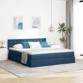 vidaXL Postel s úložným prostorem a matrací Modrá 160 x 200 cm Zamat
