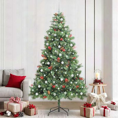 vidaXL Umelý vianočný stromček Zelená 240 cm PVC a kov