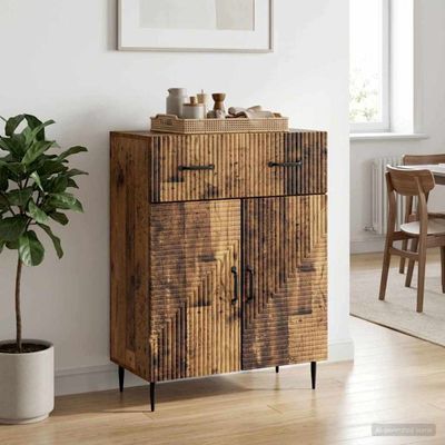vidaXL Servírovacia skriňa Staré drevo 66 x 34,5 x 89,5 cm