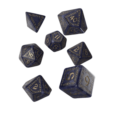 Sada runových kociek - Mixed Blue & Gold