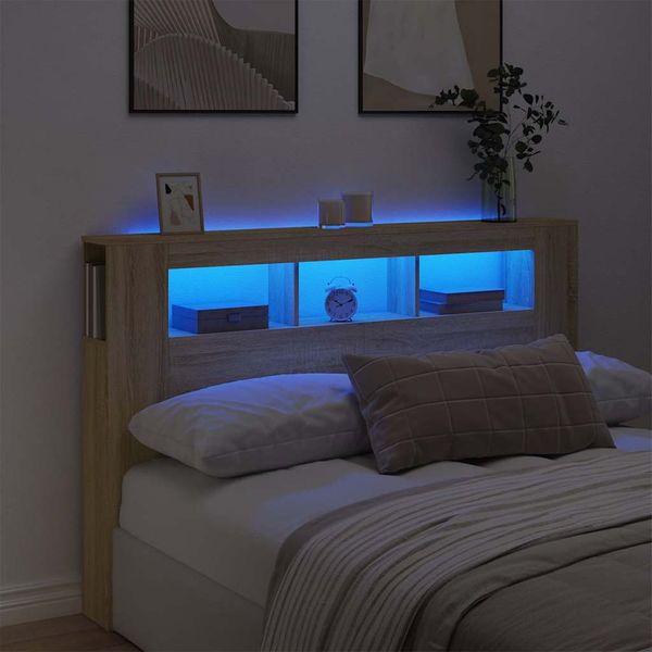 vidaXL Čelo s LED dub sonoma 160x18,5x103,5 cm kompozitné drevo