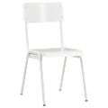 vidaXL Jedálenské stoličky 2 ks biele masívna preglejka oceľ