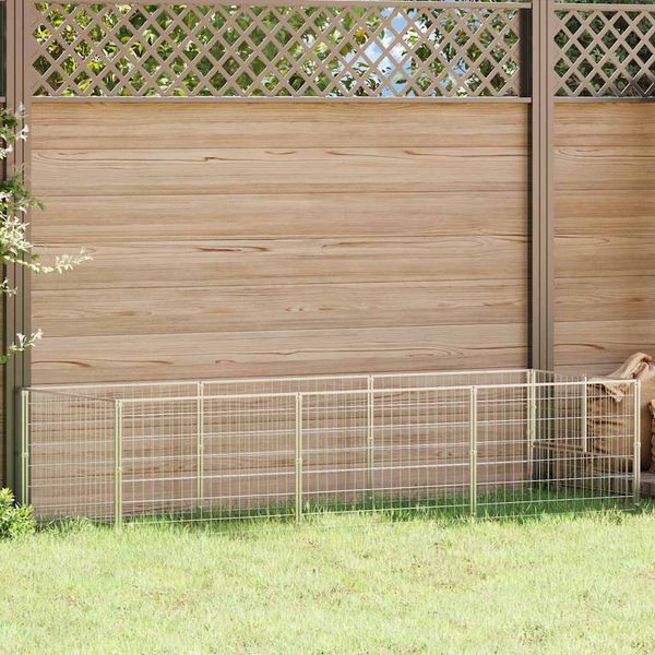 vidaXL Koterec pre psy strieborný 3 m² oceľ