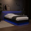 vidaXL Posteľový rám s LED Čierny dub 80 x 200 cm Kompozitné drevo