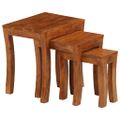 vidaXL Zasúvacie stolíky 3 ks, akáciový masív 50x35x50 cm, hnedé