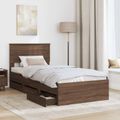 vidaXL Rám postele so zásuvkou Hnedý dub 75 x 190 cm Inžinierske drevo