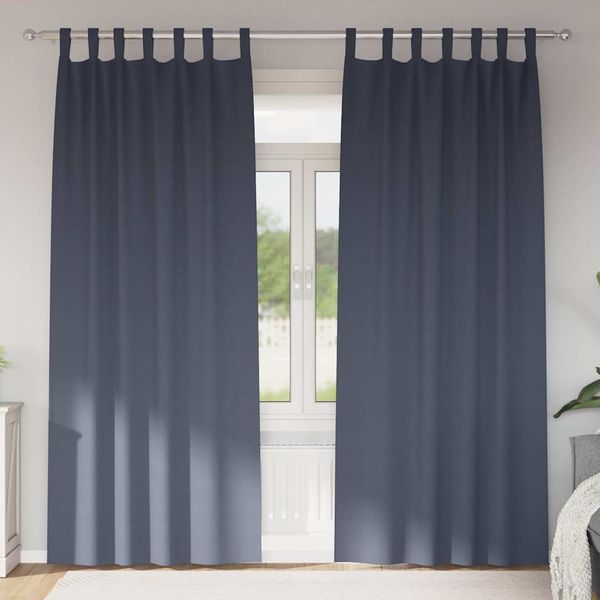 vidaXL Záclony na zatemnenie s krúžkami 2 pcs Antracit 225 x 140 cm