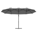 vidaXL Slnečník Antracit 372 x 198 x 243 cm Polyester a hliník
