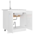 vidaXL Skrinka pod drez “Lyon”, lesklá biela 80x46x81,5 cm