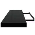 vidaXL Plávajúce nástenné police 2 ks, čierne 90x23,5x3,8 cm, MDF