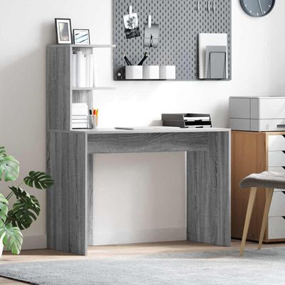 vidaXL Stôl s poličkou Sivý Sonoma 102 x 50 x 124 cm Kompozitné drevo
