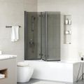 vidaXL Skladací sprchový kút Čierna 130 x 138 cm ESG sklo a hliník