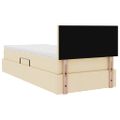 vidaXL Postel s úložným prostorem a matrací Krémová 90 x 200 cm Zamat