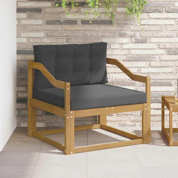 vidaXL Záhradná stredná sedačka Polyester Biela