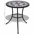 vidaXL Bistro stolík, čierno biely 60 cm, mozaikový