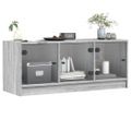 vidaXL TV skrinka so sklenenými dvierkami sivá sonoma 102x37x42 cm