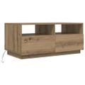 vidaXL Konferenčný stolík s LED svetlami dub artisan 90x49x40 cm