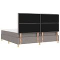 vidaXL LED box s pružinami Sivohnedá 200 x 200 cm látka