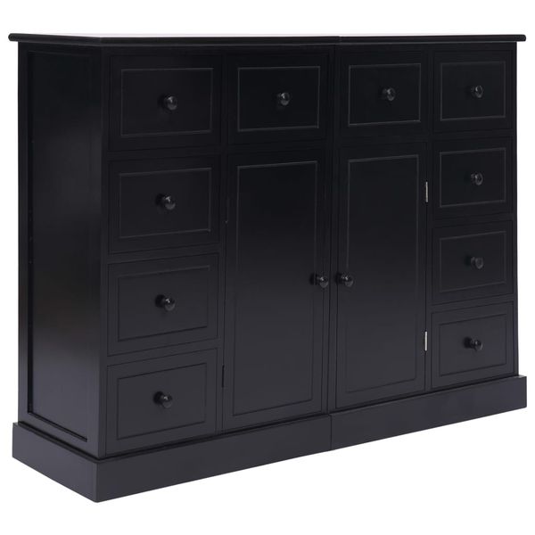 vidaXL Komoda s 10 zásuvkami čierna 113x30x79 cm drevená