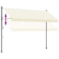 vidaXL Zaťahovacia markíza krémová 350x150 cm látka a oceľ