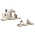 vidaXL Plávajúce nástenné police 2 ks, dubové 90x23,5x3,8 cm, MDF