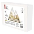 LED drevená vianočná krajina, 23,5 cm, 2x AA, vnútorná, teplá biela, časovač