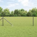 vidaXL Európsky plot s hrotmi 10 x 0,6 m PVC potiahnutá oceľ Sivá