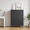 vidaXL Servírovacia skriňa Čierna 66 x 34,5 x 91,5 cm Kompozitné drevo