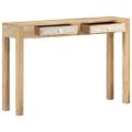 vidaXL Konzolový stolík 110x30x75cm masívne bielené mangovníkové drevo