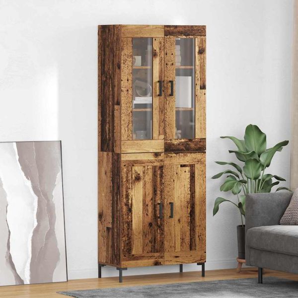 vidaXL Highboard 2 pcs Staré drevo Kompozitné drevo