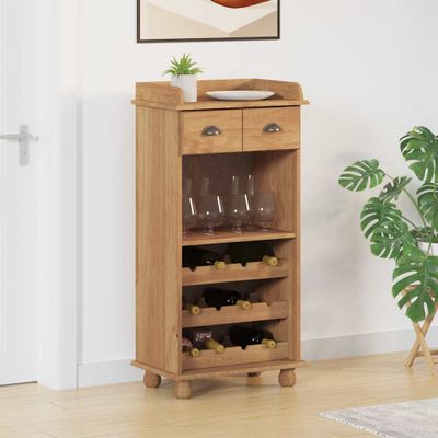vidaXL Skrinka na víno ASKIM Medový vosk 57 x 37 x 114 cm