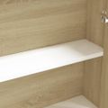 vidaXL Kúpeľňová zrkadlová skrinka 60x15x75 cm MDF biela a dubová