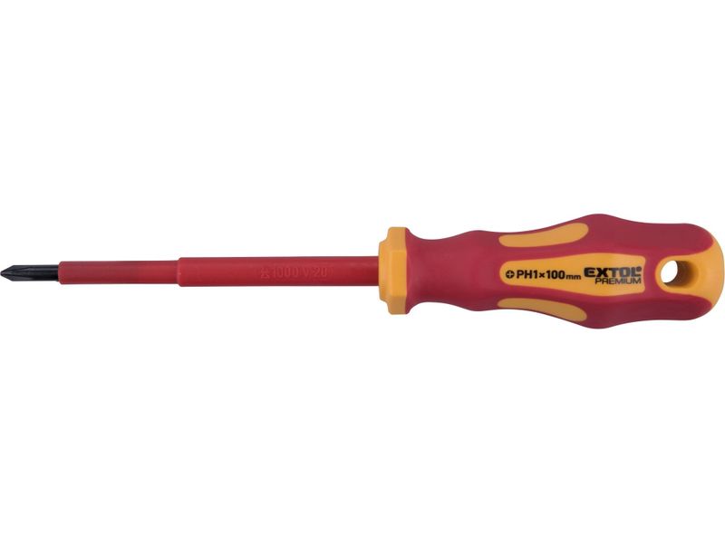 Šroubovák elektrikářský, PH1x100mm, VDE, CrV EXTOL-PREMIUM
