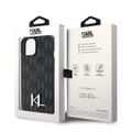 Puzdro Karl Lagerfeld pre iPhone 15 6,1" KLHCP15SPKLPKLK čierna HC Hot Stamp Monogram KL kovové logo