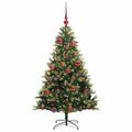vidaXL Umelý vianočný stromček s kĺbmi 150 LED Zelená 150 cm PVC a PE