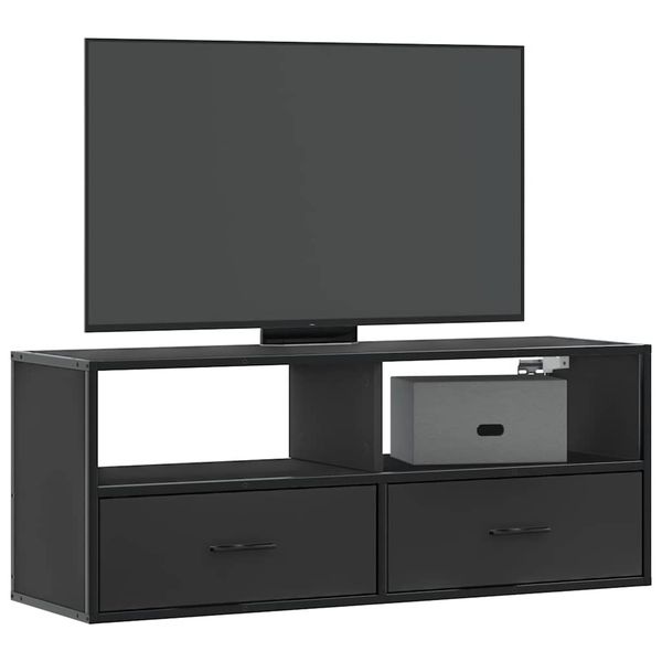 vidaXL TV skrinka čierna 100x31x39,5 cm kompozitné drevo a kov