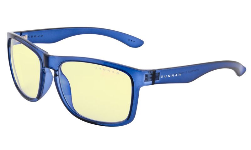 GUNNAR kancelářske/herní brýle INTERCEPT CRYSTAL COBALT * jantárová skla * BLF 65 * GUNNAR focus